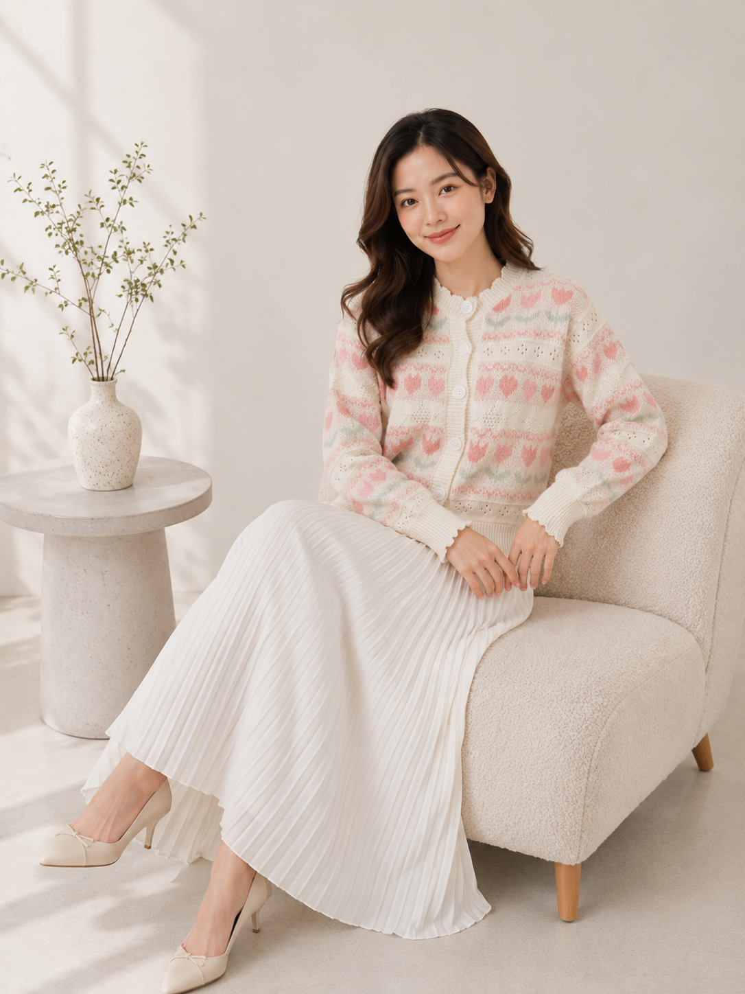 TULIP HEART KNIT CARDIGAN