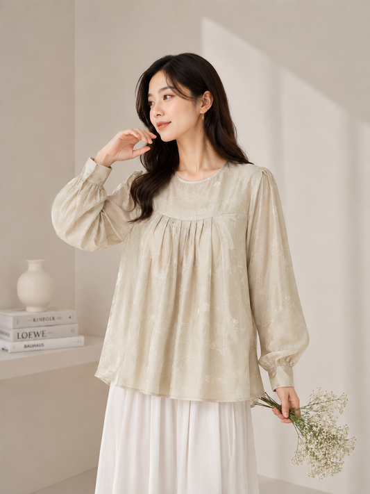 HANEUL SATIN BLOOM TOP