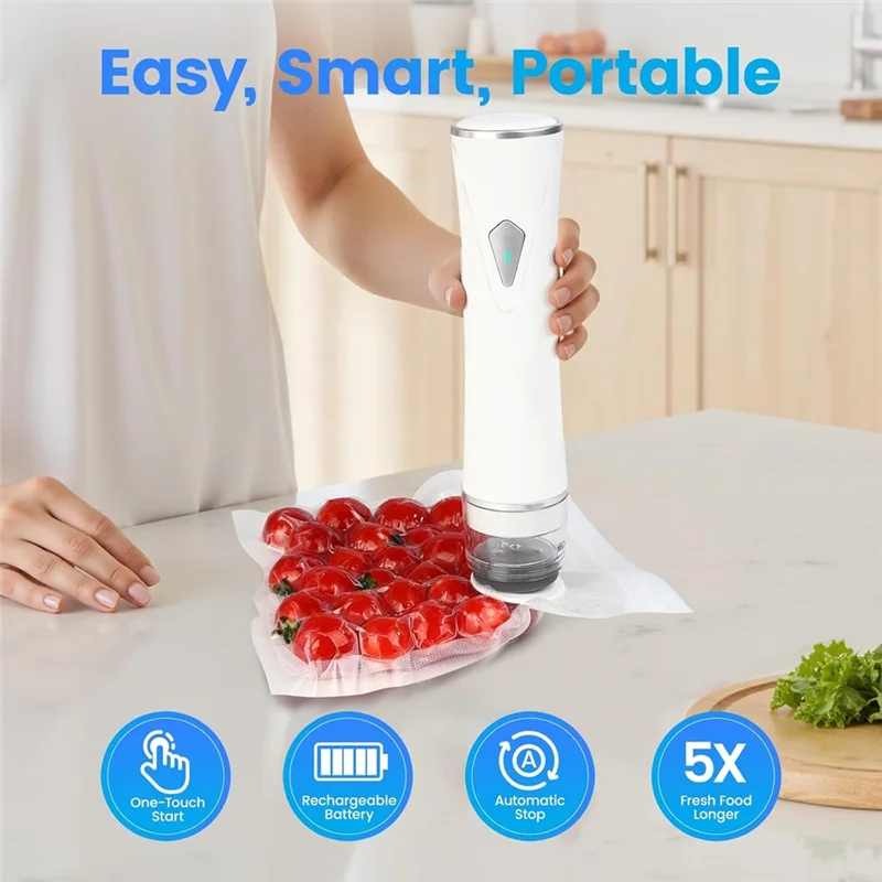 Wireless Handheld Vacuum Sealer with Visible Tank