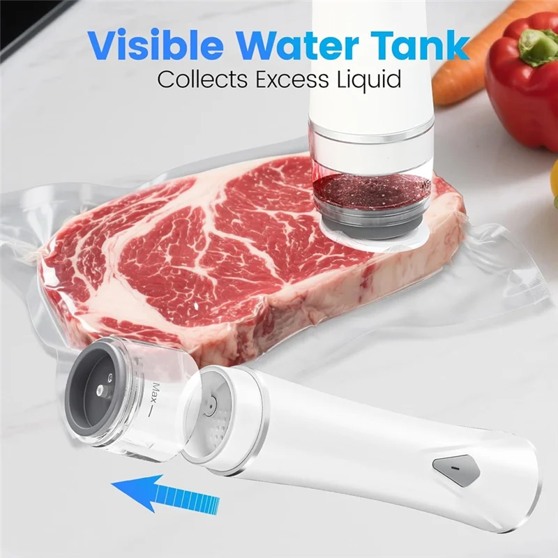 Wireless Handheld Vacuum Sealer with Visible Tank