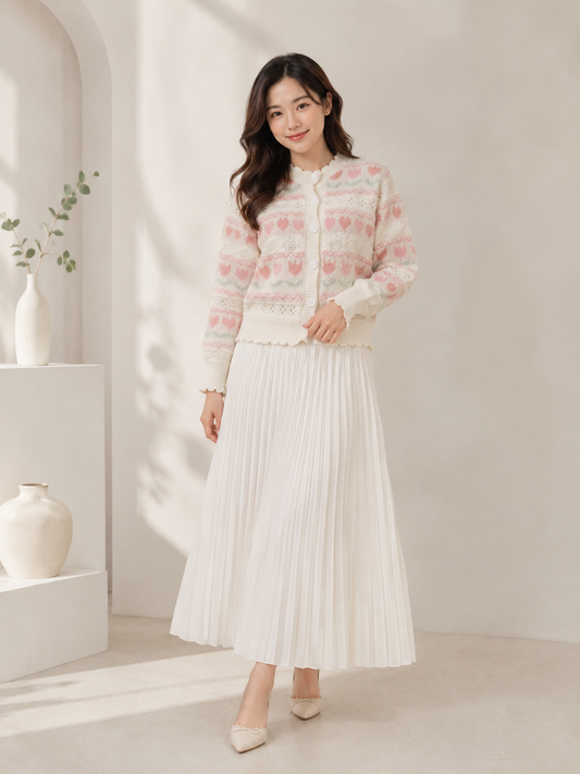 TULIP HEART KNIT CARDIGAN
