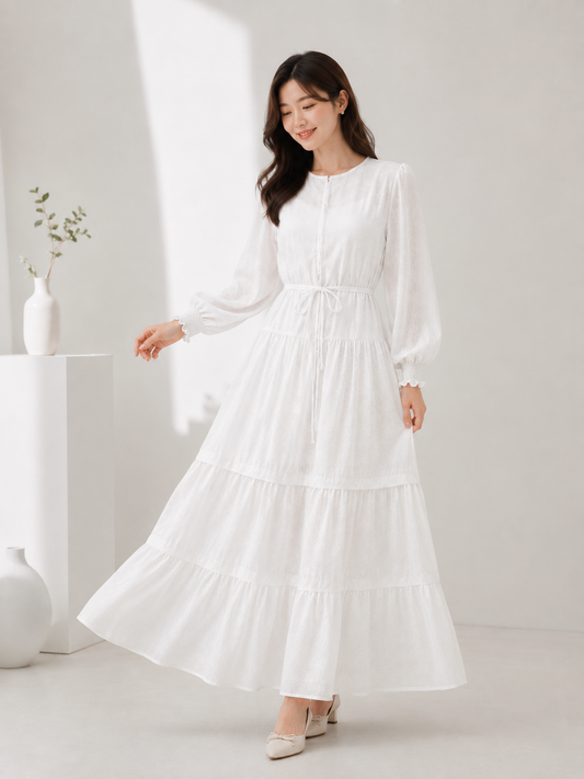 JACQUARD DANDELION FROCK - KOREAN WEAR