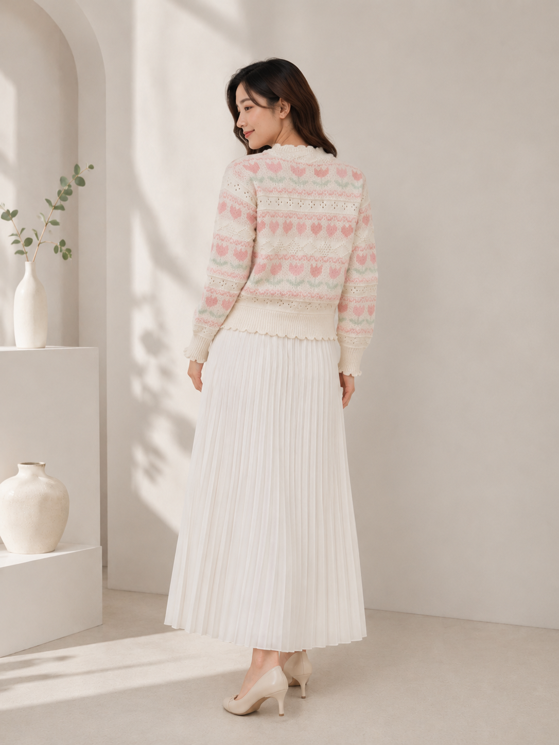 TULIP HEART KNIT CARDIGAN