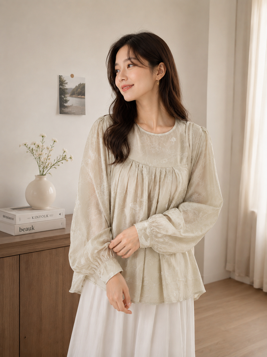 HANEUL SATIN BLOOM TOP