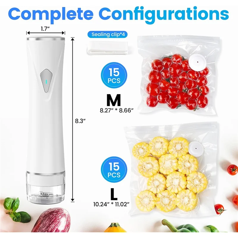 Wireless Handheld Vacuum Sealer with Visible Tank