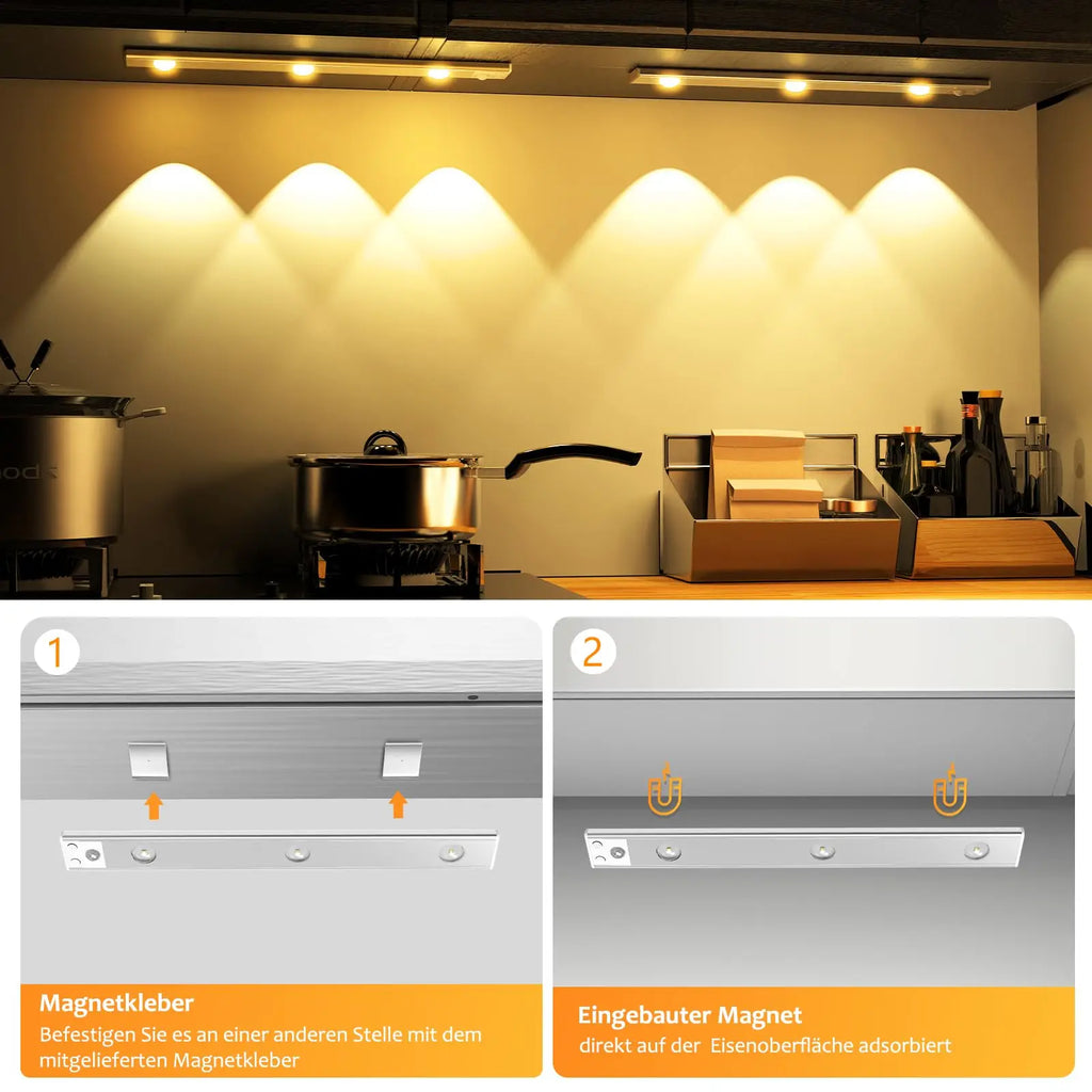 Rechargeable LED Under-Cabinet Light Bar – Dimmable, Motion Sensor & Touch Control.